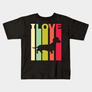 I Love Dachshund Distressed Vintage Dog Lover Gifts Kids T-Shirt